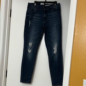 Kensie Dark Blue Distressed Women Jeans